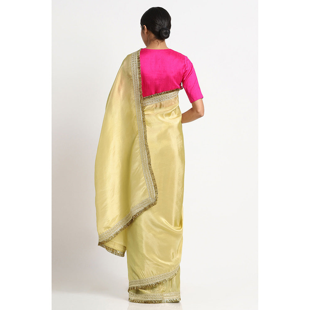 Via East Golden Tissue Zainab Saree