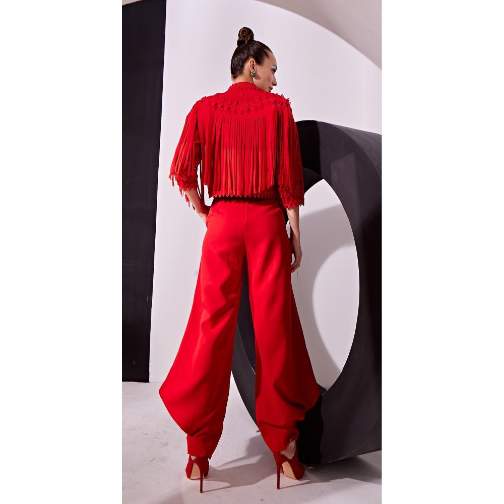 Vidhi Wadhwani Red Mimi Co-Ord (Set of 3)