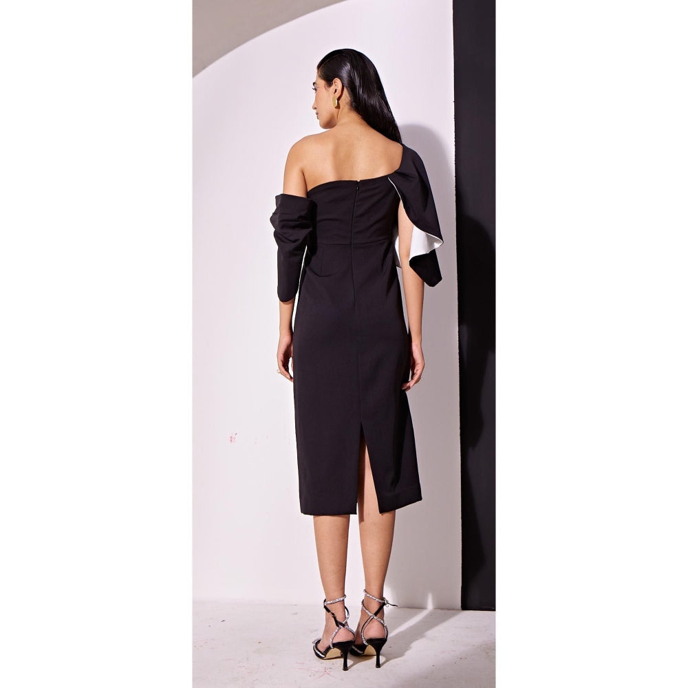 Vidhi Wadhwani Black Naomi Midi Dress
