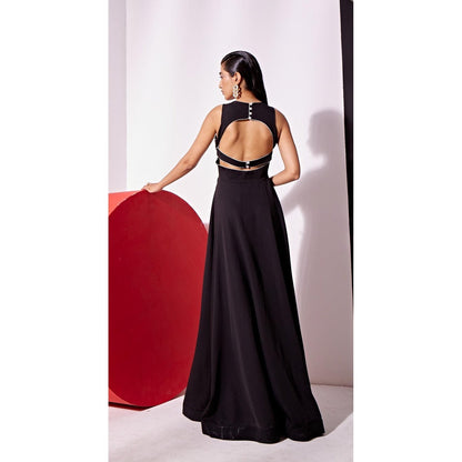 Vidhi Wadhwani Black Sphinx Gown