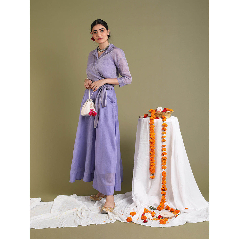 Vinusto Lavender Tissue Wrap Top with Slip (Set of 2)