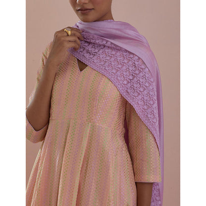 Vinusto Peach Anarkali with Pant and Dupatta (Set of 3)