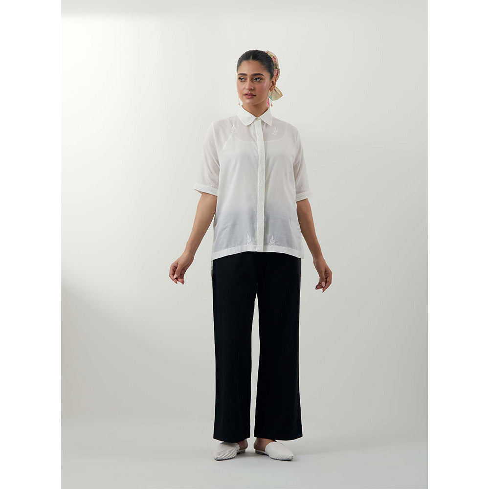 Vinusto Chikankari Cotton Multi-Color Shirt with Black Cotton Glaze Pant