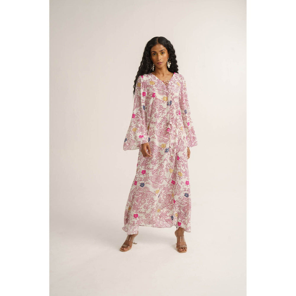 Vishala Shree White Daisy Maxi Dress