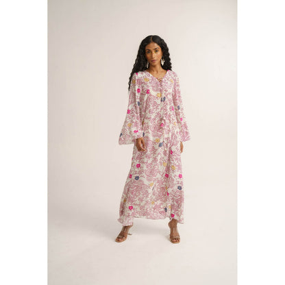 Vishala Shree White Daisy Maxi Dress