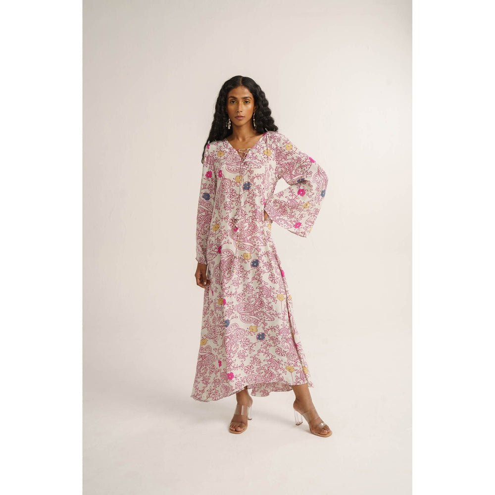 Vishala Shree White Daisy Maxi Dress