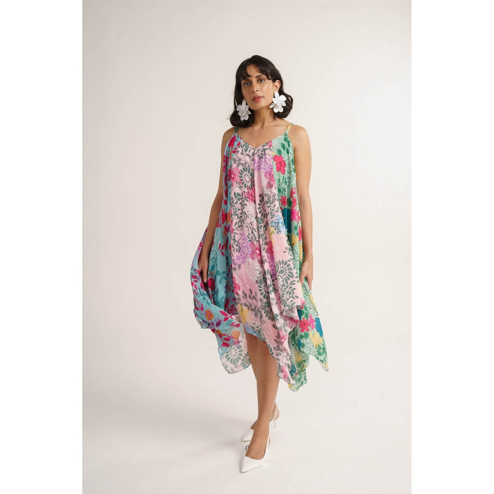 Vishala Shree Multi-Colour Lotus Midi Dress