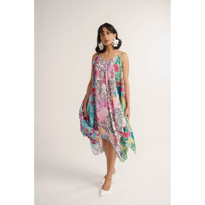 Vishala Shree Multi-Colour Lotus Midi Dress