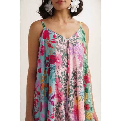 Vishala Shree Multi-Colour Lotus Midi Dress