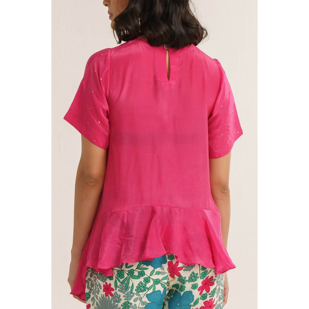 Vishala Shree Pink Azalea Top with Pant (Set of 2)