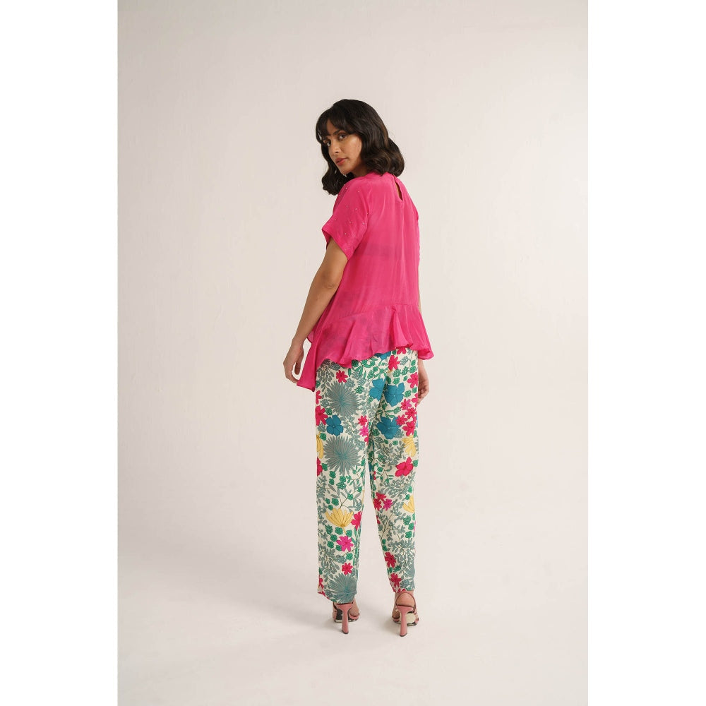 Vishala Shree Pink Azalea Top with Pant (Set of 2)