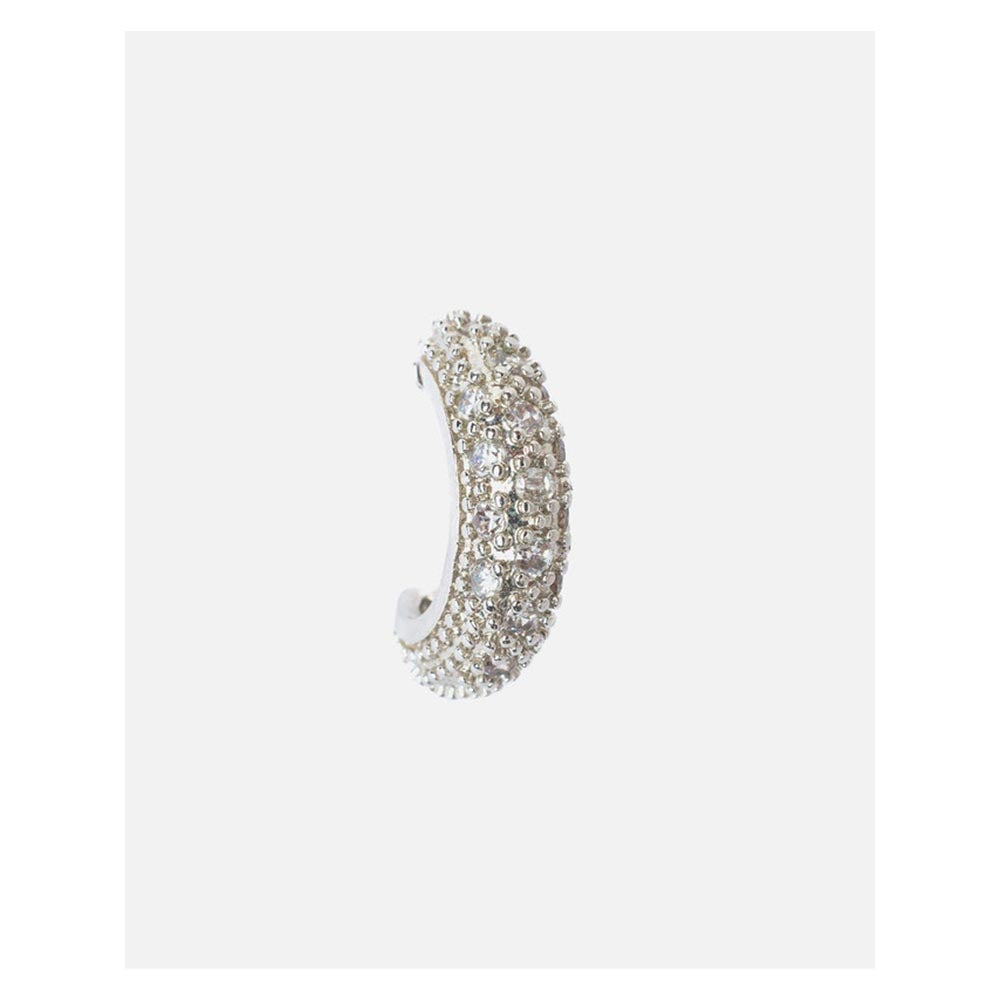 VIVINIA By Vidhi Mehra Silver Plated Womens Half Hoop Earrings