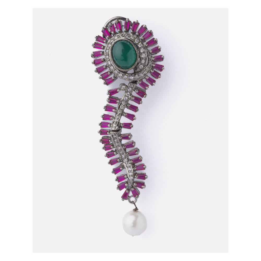 VIVINIA By Vidhi Mehra Silver Plated Pink Womens Drop Earrings