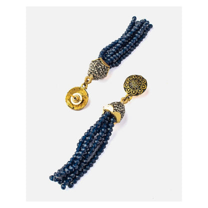 VIVINIA By Vidhi Mehra Florence Gold Plated Blue Womens Beaded Earrings