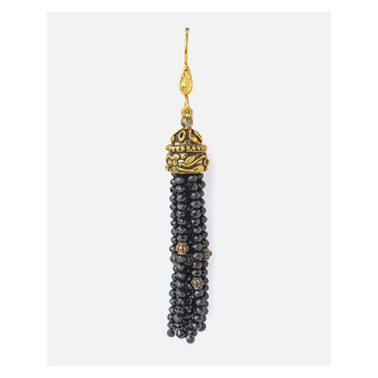 VIVINIA By Vidhi Mehra Gold Plated Black Womens Tassel Earrings