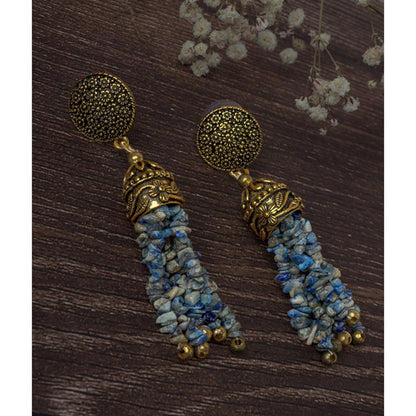 VIVINIA By Vidhi Mehra Gold Plated Grey Womens Tassel Earrings