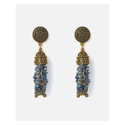 VIVINIA By Vidhi Mehra Gold Plated Grey Womens Tassel Earrings