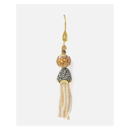 VIVINIA By Vidhi Mehra Gold Plated White Womens Tassel Earrings