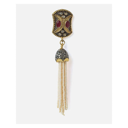 VIVINIA By Vidhi Mehra Gold Plated Red Womens Tassel Earrings