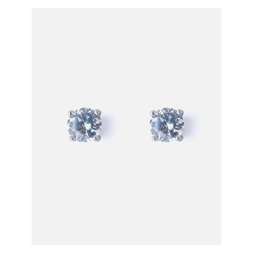 VIVINIA By Vidhi Mehra Silver Plated Womens Diamond Stud Earrings