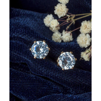 VIVINIA By Vidhi Mehra Gold Plated Womens Diamond Stud Earrings