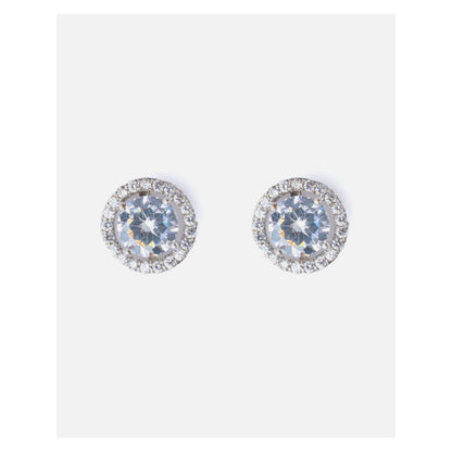 VIVINIA By Vidhi Mehra Silver Plated Womens Zircon Stud Earrings