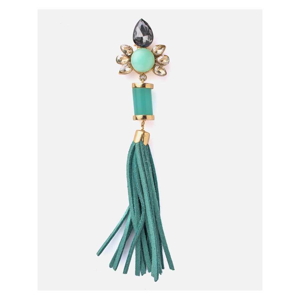 VIVINIA By Vidhi Mehra Florence Gold Plated Green Womens Dangle Earrings
