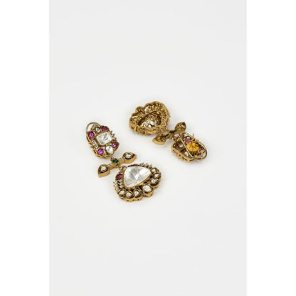 VIVINIA By Vidhi Mehra Florence Gold Plated Multicolored Zircon Womens Danglers Earrings