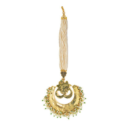 VIVINIA By Vidhi Mehra Gold Plated White Womens Kundan Polki Maangtikka