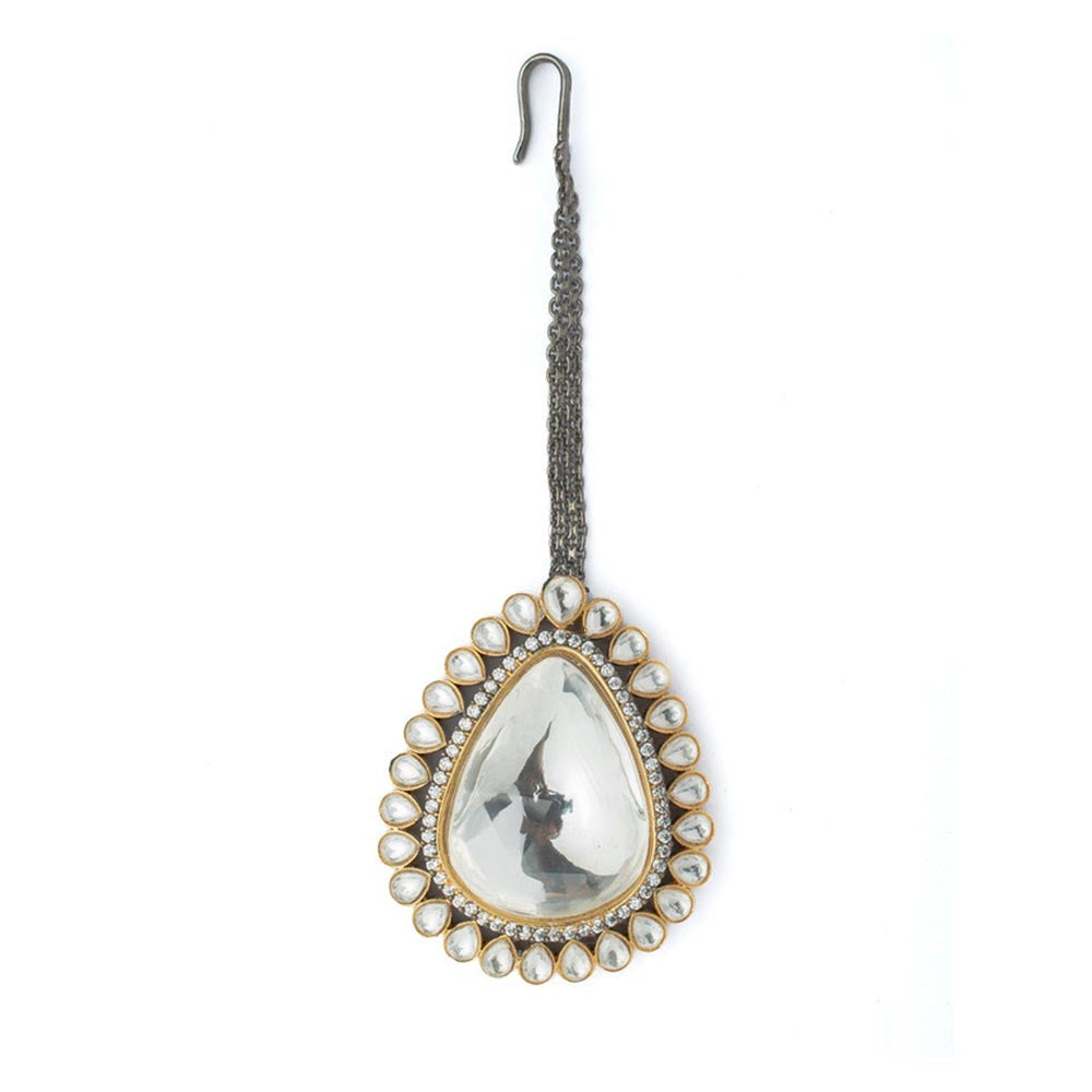 VIVINIA By Vidhi Mehra Gold Plated Womens Synthetic Stone Maangtikka