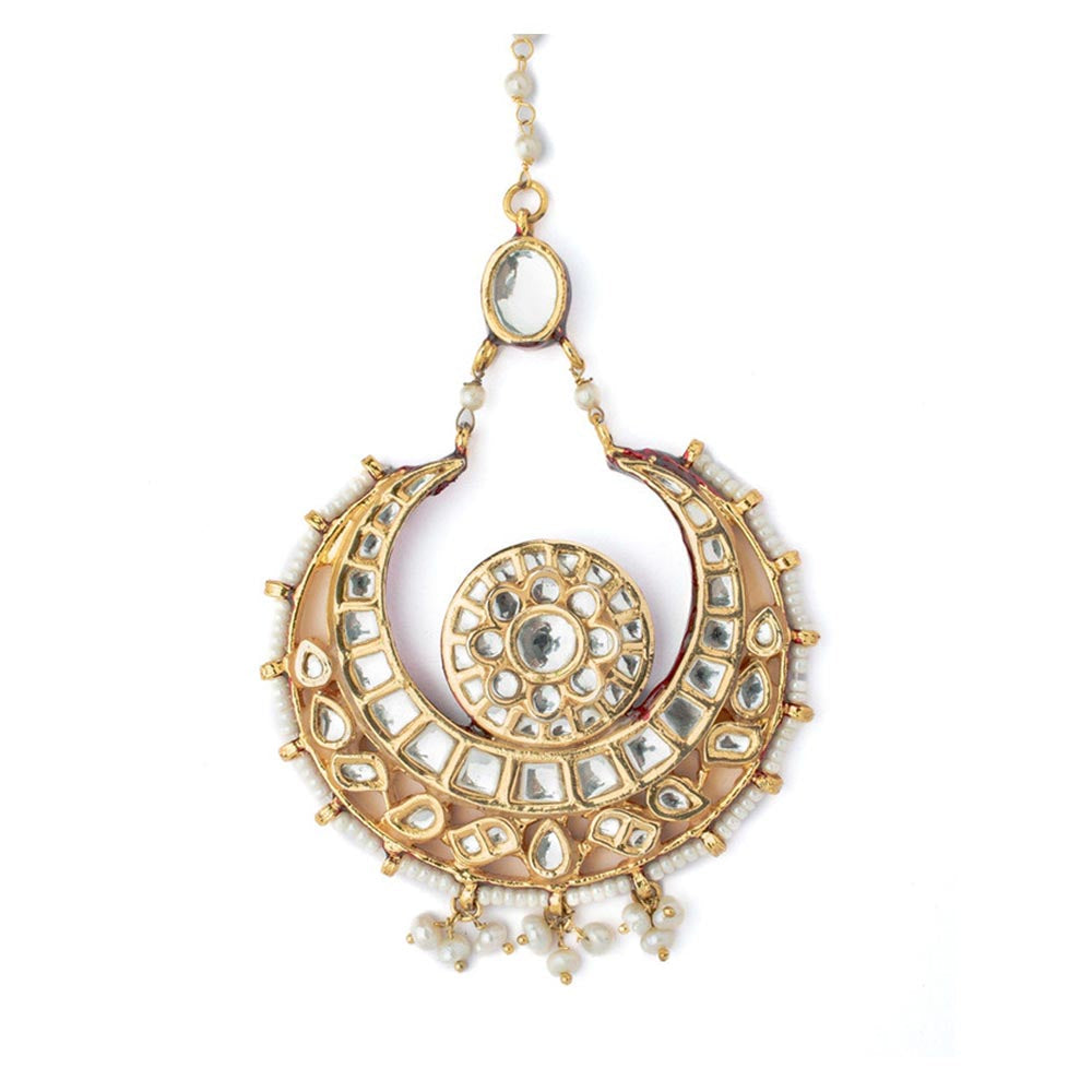 VIVINIA By Vidhi Mehra Gold Plated Womens Kundan Polki Maangtikka