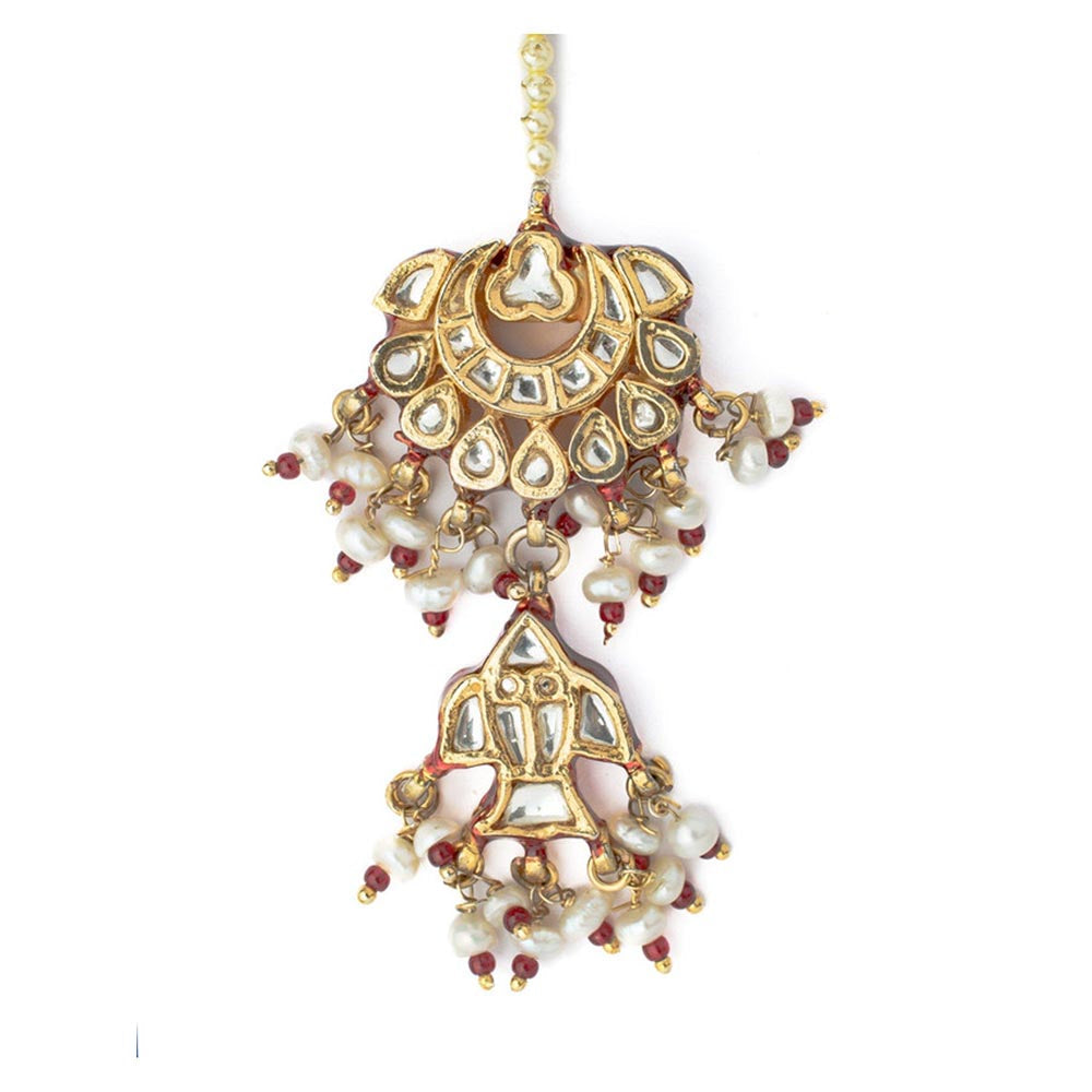 VIVINIA By Vidhi Mehra Gold Plated Womens Kundan Polki Maangtikka