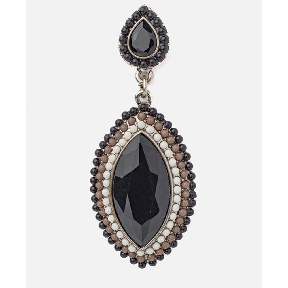 VIVINIA By Vidhi Mehra Florence Silver Plated Black Womens Drop Earrings