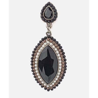 VIVINIA By Vidhi Mehra Florence Silver Plated Black Womens Drop Earrings