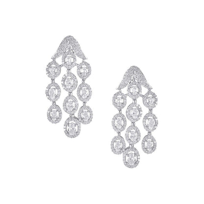 VIVINIA By Vidhi Mehra Silver Plated Womens Zircon Short Necklace Set With Earrings