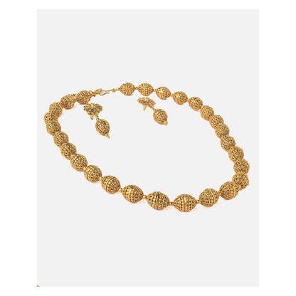 VIVINIA By Vidhi Mehra Gold Plated Womens Temple Long Necklace Set With Earrings