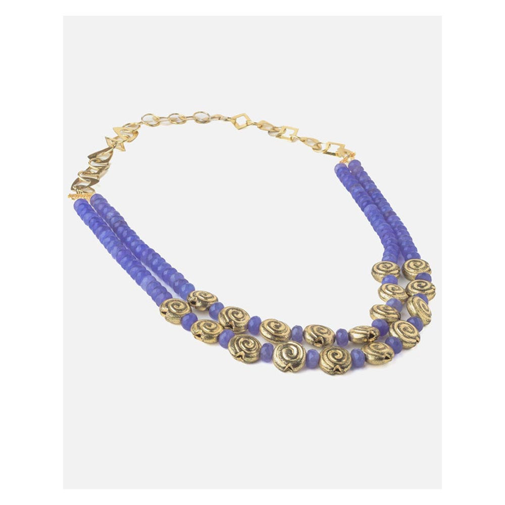 VIVINIA By Vidhi Mehra Gold Plated Purple Womens Short Necklace