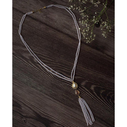 VIVINIA By Vidhi Mehra Gold Plated Purple Womens Beads Long Mala Necklace