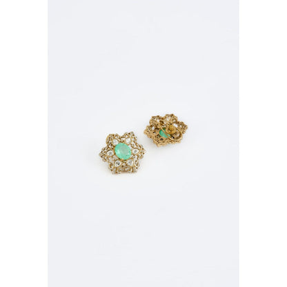 VIVINIA By Vidhi Mehra Florence Gold Plated Green Womens Kundan Polki Short Necklace Sets
