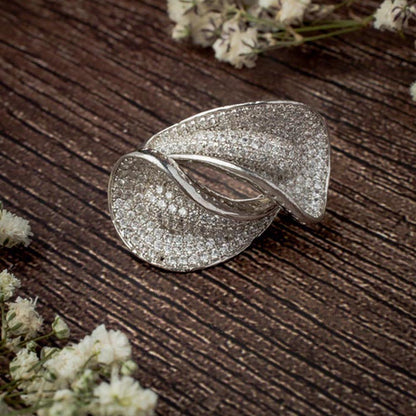 VIVINIA By Vidhi Mehra Zia 2.0 Silver Plated Womens Zircon Ring