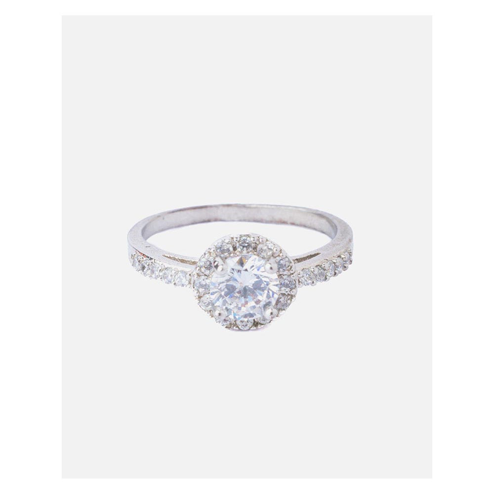 VIVINIA By Vidhi Mehra Silver Plated Womens Zircon Ring