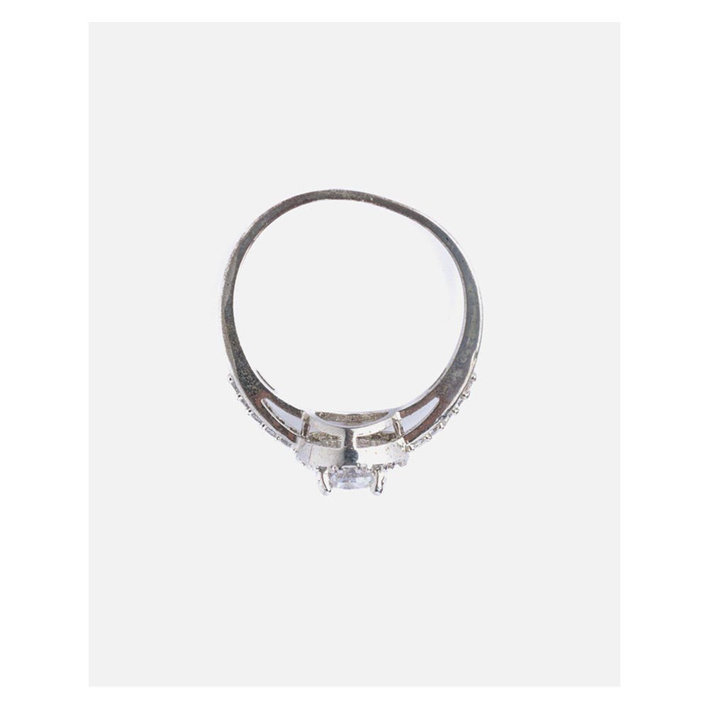 VIVINIA By Vidhi Mehra Silver Plated Womens Zircon Ring