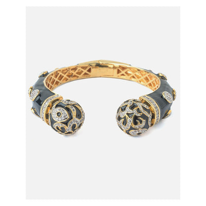 VIVINIA By Vidhi Mehra Gold Plated Black Zircon Womens Kada