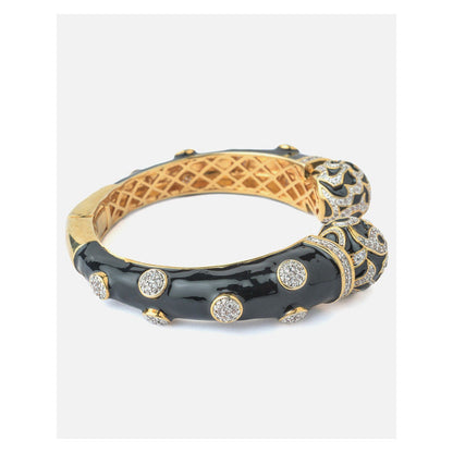 VIVINIA By Vidhi Mehra Gold Plated Black Zircon Womens Kada