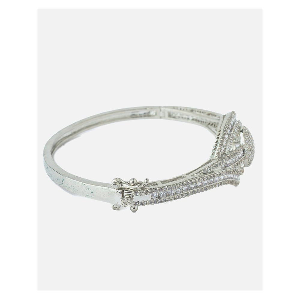 VIVINIA By Vidhi Mehra Silver Plated Zircon Womens Kada