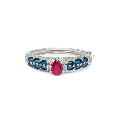 VIVINIA By Vidhi Mehra Silver Plated Pink Womens Kada