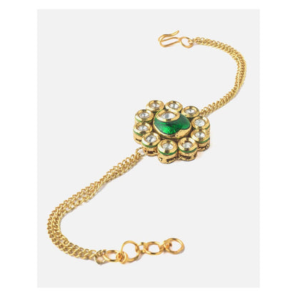 VIVINIA By Vidhi Mehra Gold Plated Green Kundan Polki Womens Bracelet