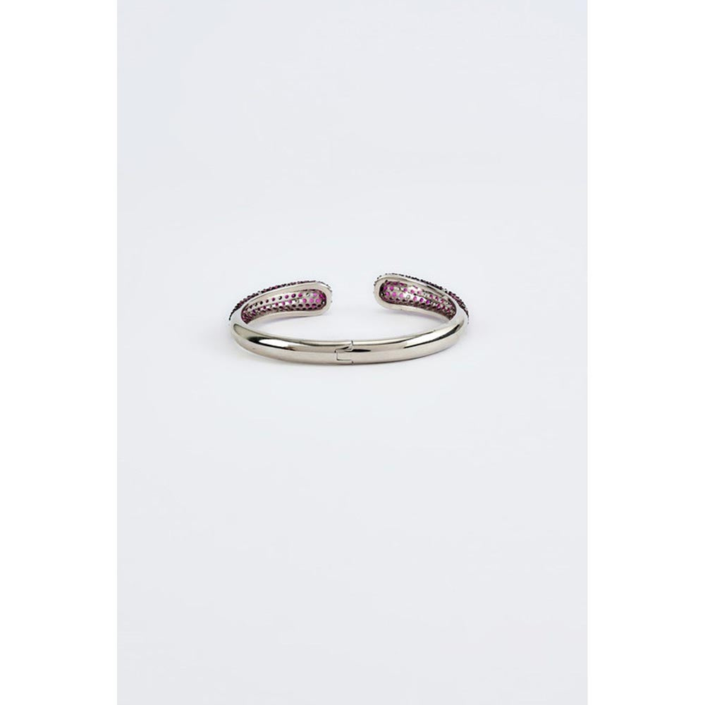 VIVINIA By Vidhi Mehra Zia Silver Plated Pink Womens Zircon Kadas