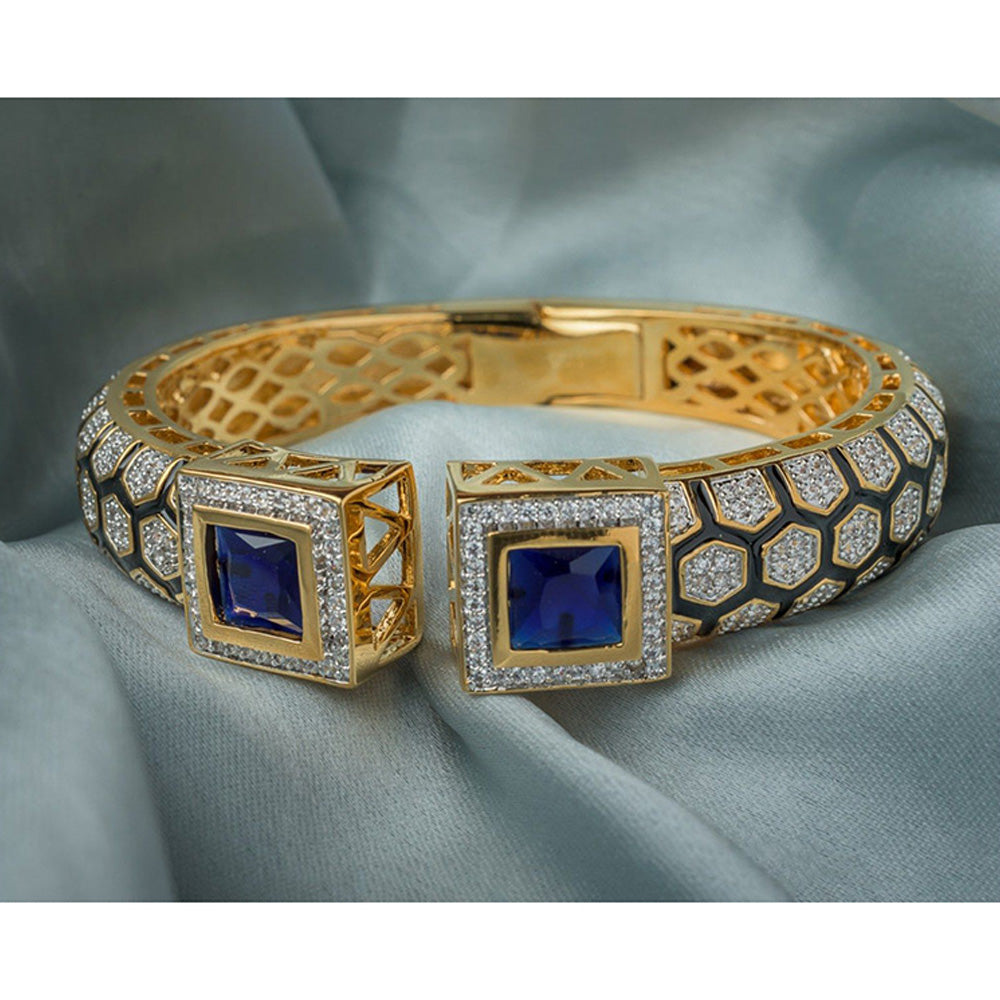 VIVINIA By Vidhi Mehra Florence Gold Plated Blue Womens Kada