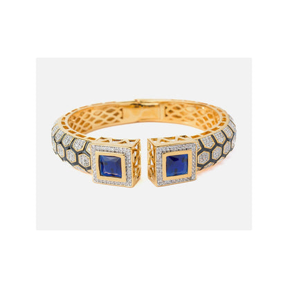 VIVINIA By Vidhi Mehra Florence Gold Plated Blue Womens Kada